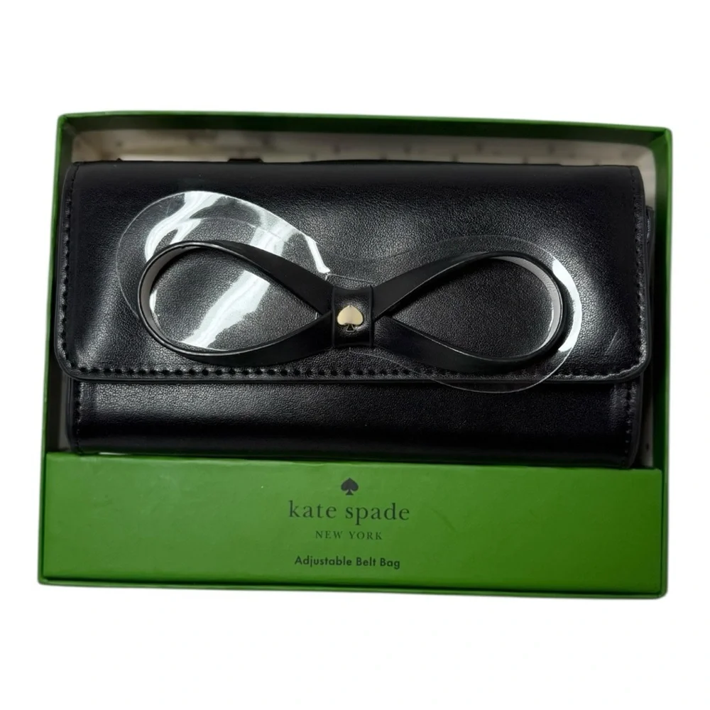 Kate Spade New York Black Adjustable Belt Bag Bow Detail NWT - Picture 4 of 11